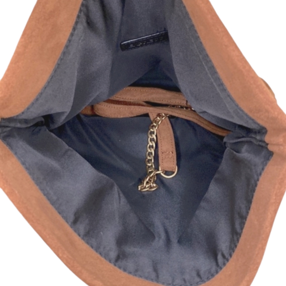 NWT | Express Suede Handbag | Clutch with Golden | Bronze Accents - Picture 11 of 12